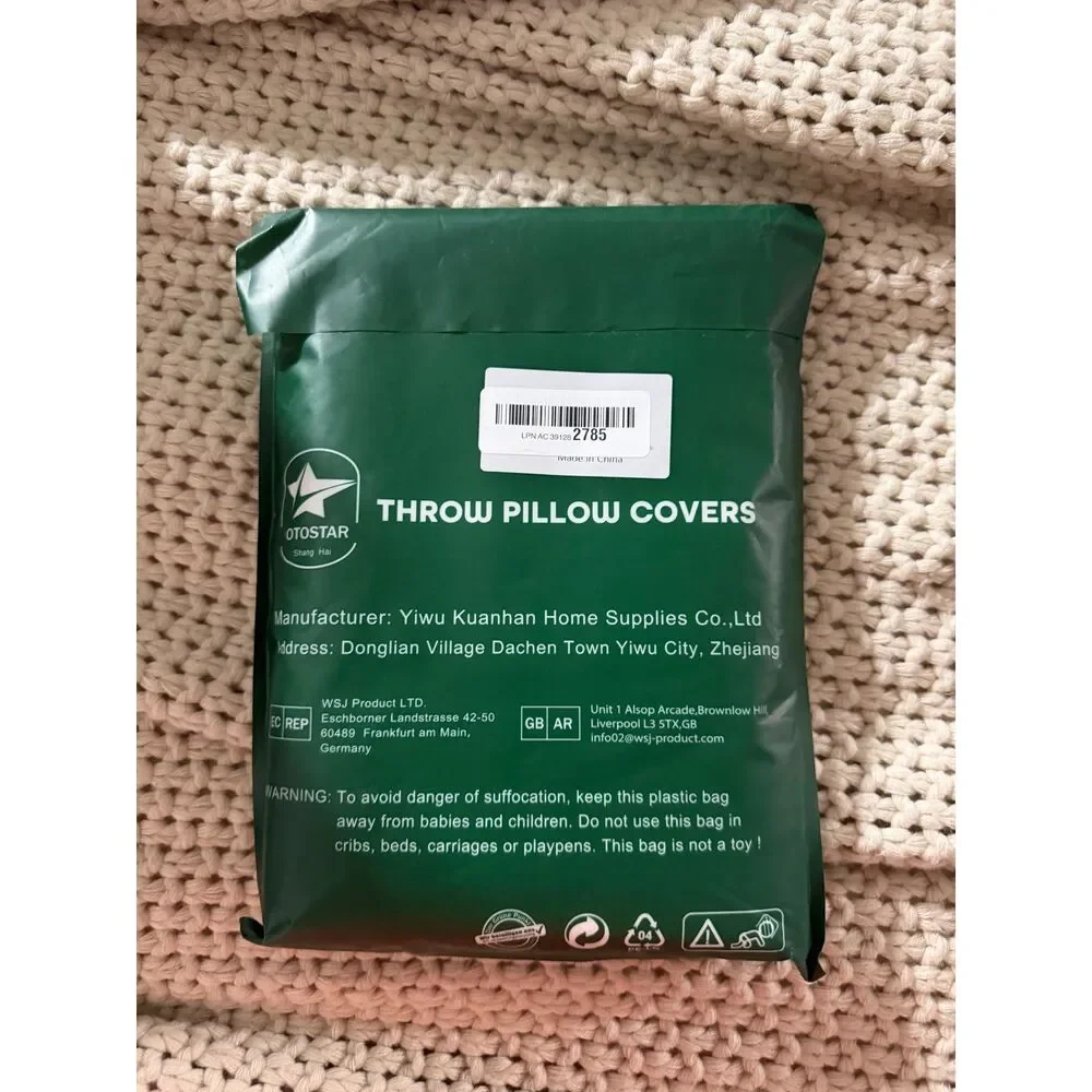 Ivory Pillow Cover Set of 2, 22x22 inch